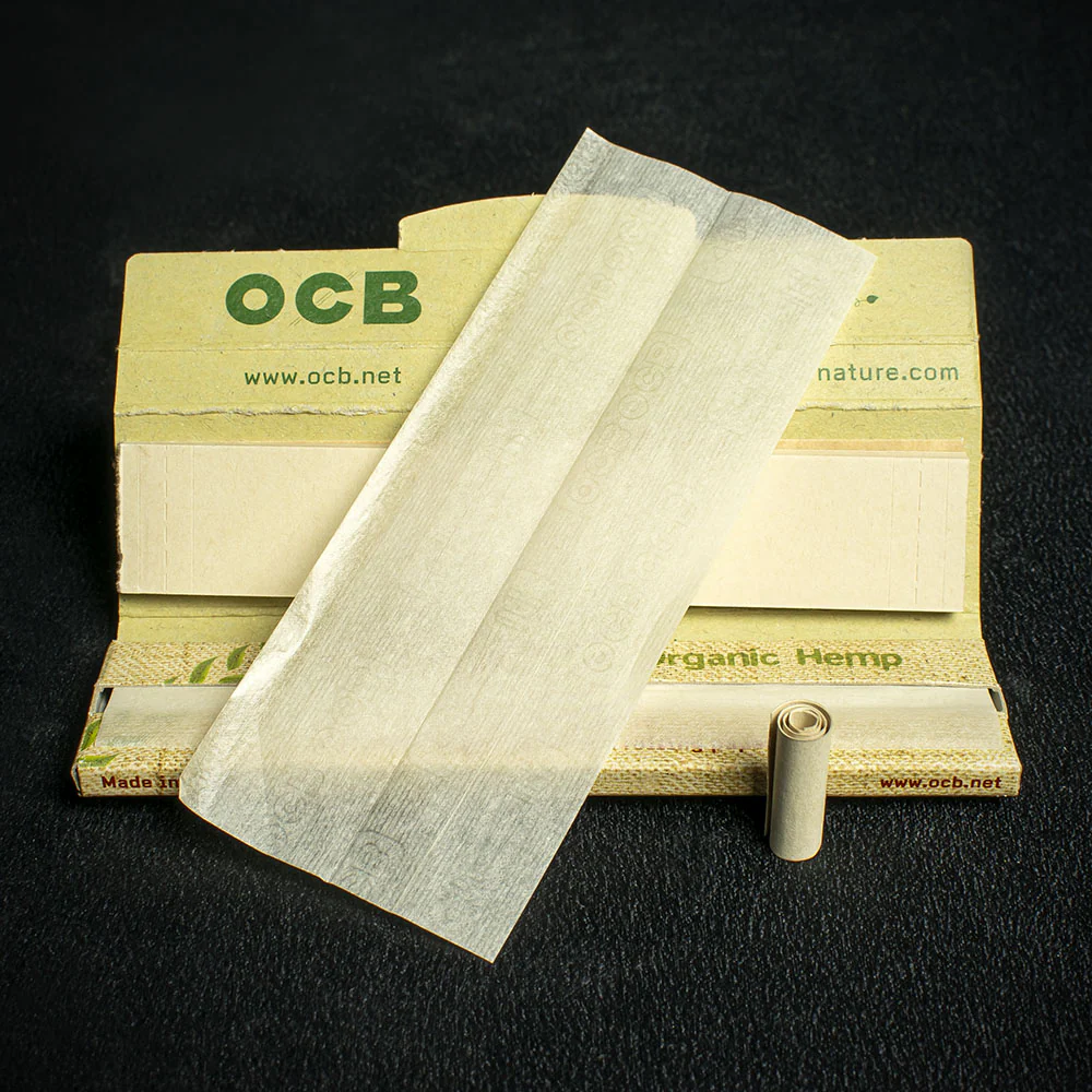OCB Kingsize Slim Organic Hemp Rolling Papers & Tips - Box of 32 - Image 3
