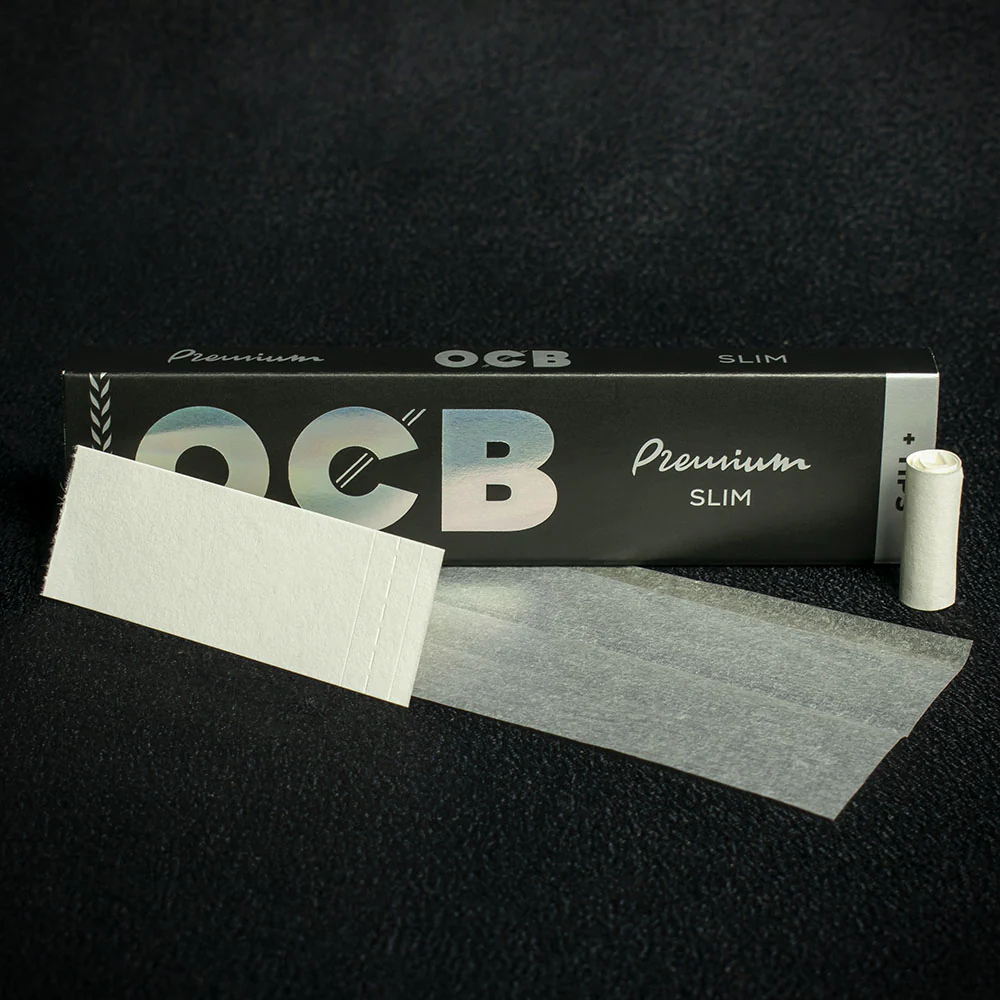 OCB Kingsize Slim Premium Rolling Papers & Tips - Box of 32 - Image 2