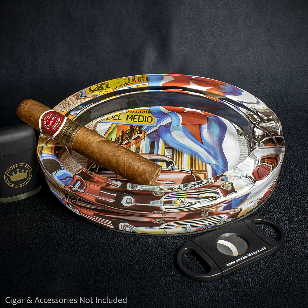 Oval Glass Cigar Ashtray - Cuban Car - Image 2