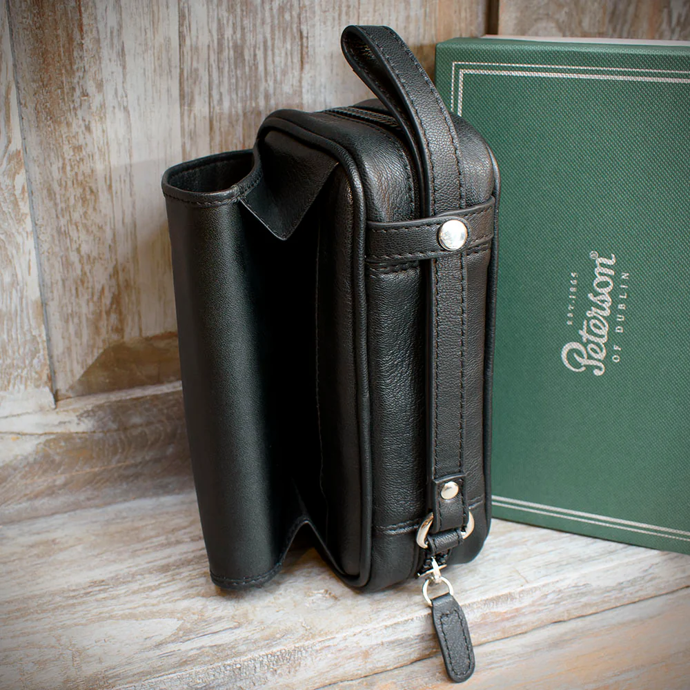 Peterson Two Pipe Combination Pouch - Zipped Black (POU-133) - Image 4