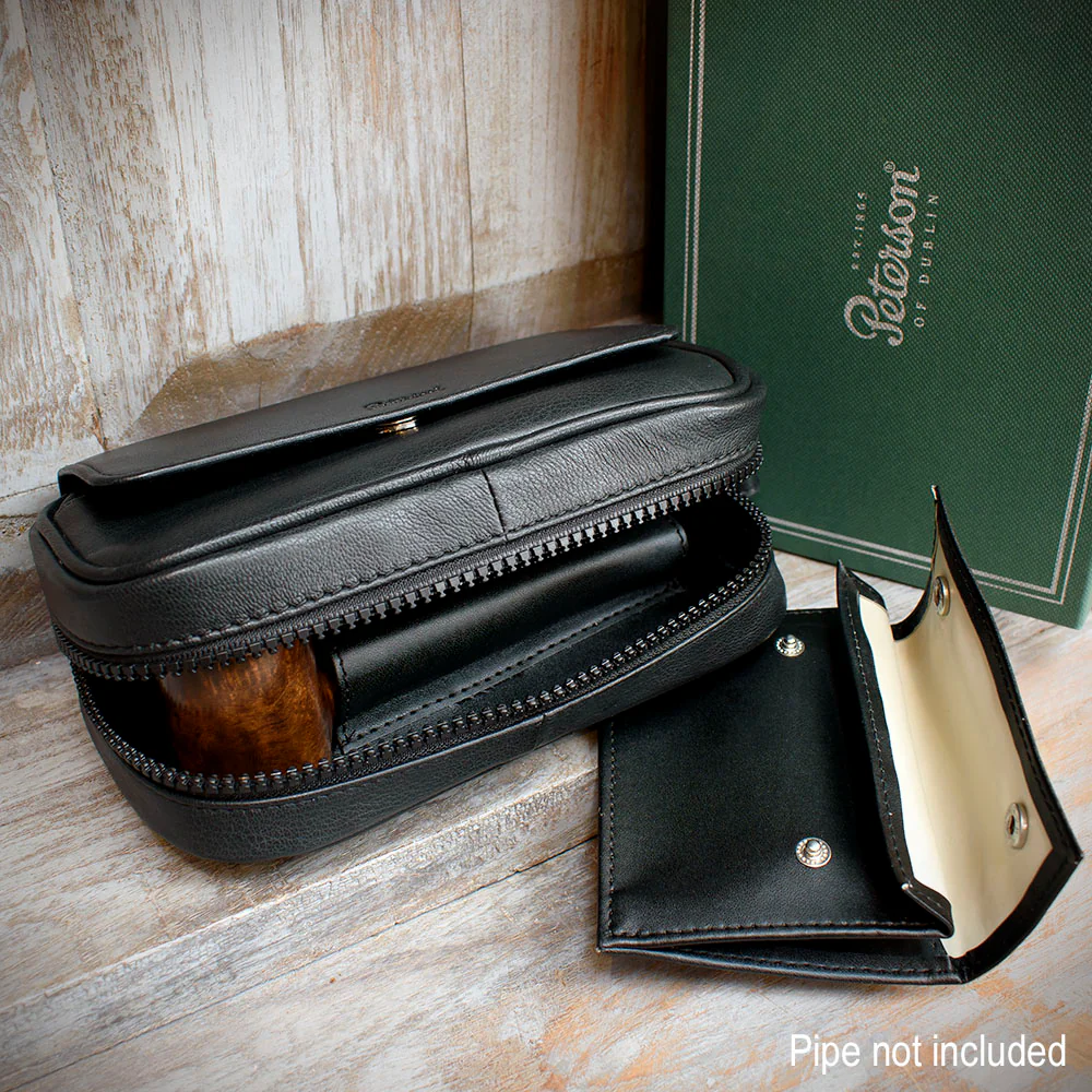 Peterson Two Pipe Combination Pouch - Zipped Black (POU-133) - Image 7