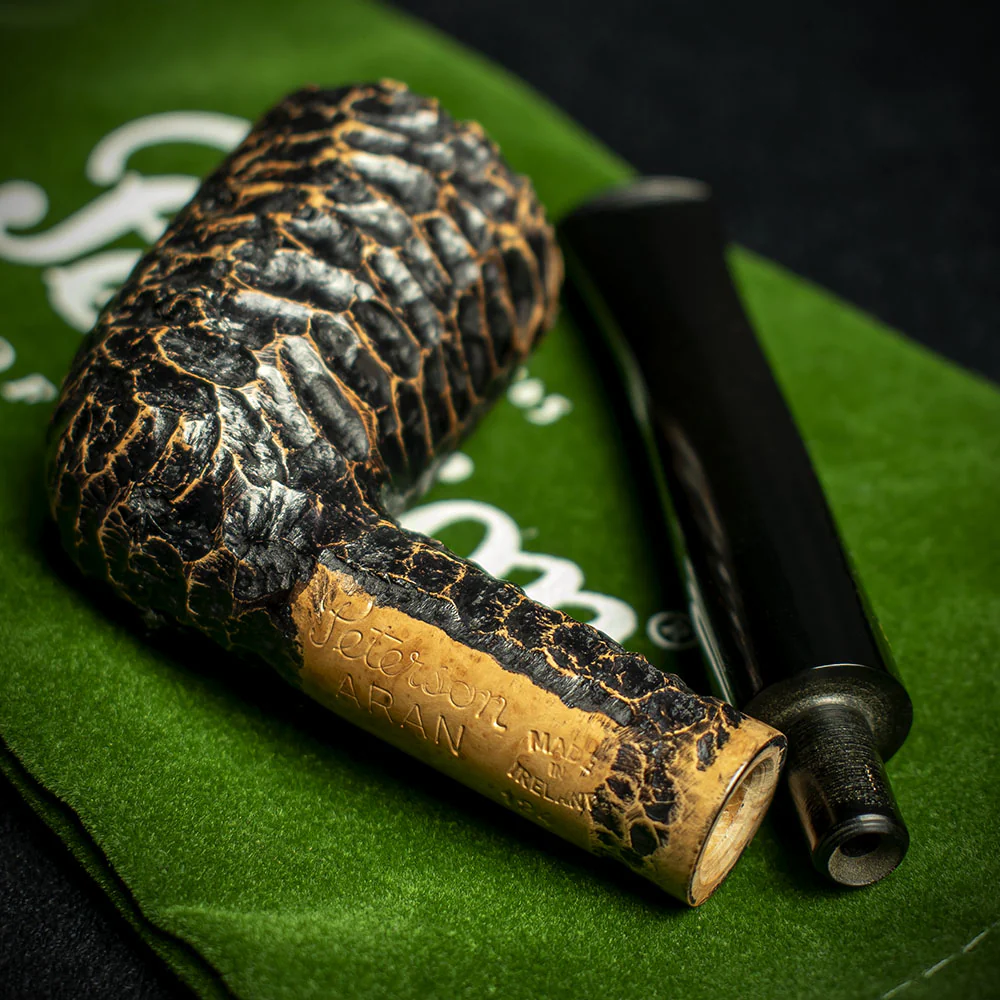 Peterson of Dublin Aran Rusticated Briar Smoking Pipe - Shape No.124 - Image 4