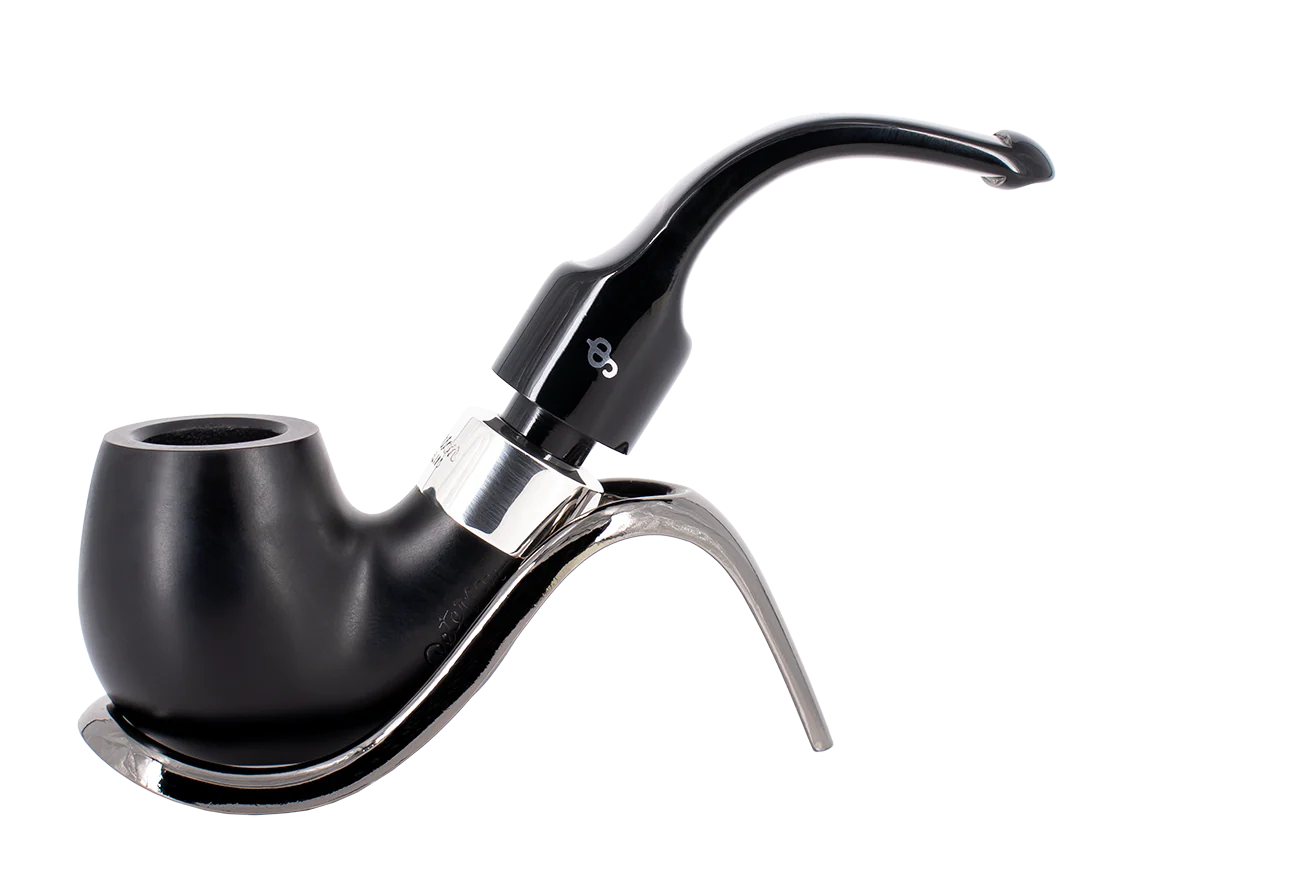 Peterson of Dublin Deluxe System Ebony 12.5s Briar Smoking Pipe - Small Bent Billiard
