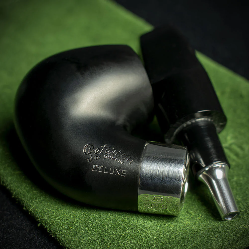 Peterson of Dublin Deluxe System Ebony 12.5s Briar Smoking Pipe - Small Bent Billiard - Image 4