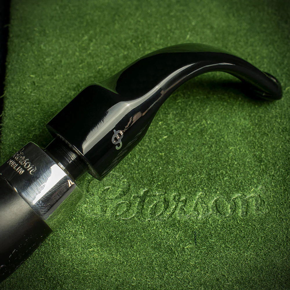 Peterson of Dublin Deluxe System Ebony 12.5s Briar Smoking Pipe - Small Bent Billiard - Image 6