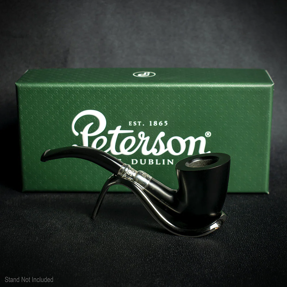 Peterson of Dublin Ebony Spigot Briar Smoking Pipe - Shape 128 - Image 3