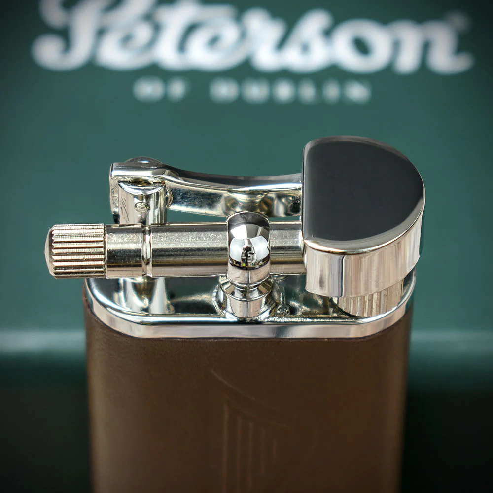 Peterson of Dublin Irish Harp Pipe Lighter - Brown Leather - Image 3