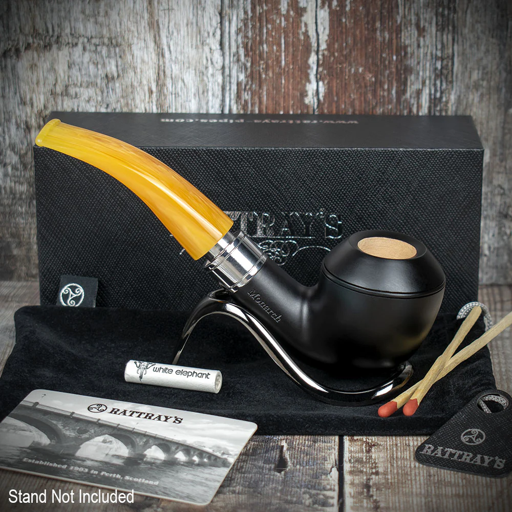 Rattray's Monarch Black 9mm Briar Smoking Pipe - Shape 178 - Image 3