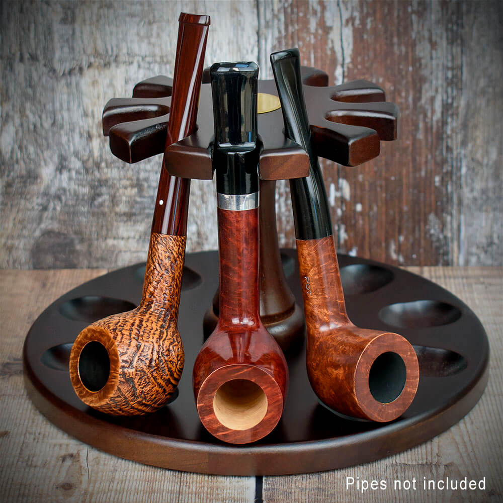 Rotating Wooden Pipe Rack - 10 Pipes - Image 2