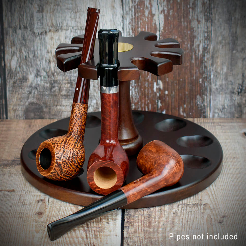 Rotating Wooden Pipe Rack - 10 Pipes - Image 3