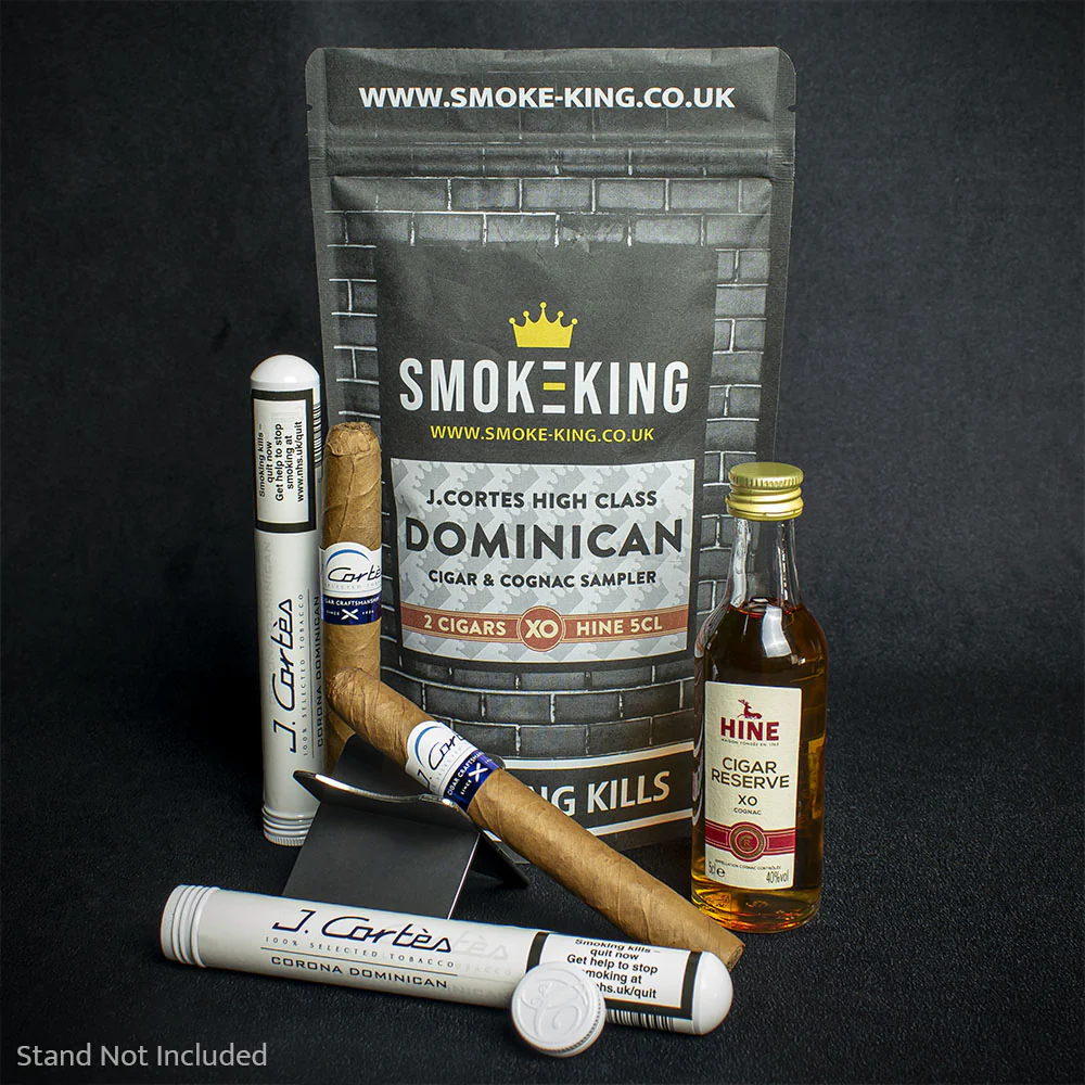 J. Cortes Dominican Tubed Cigars & Hine Cigar Reserve Cognac 5cl Miniature - Sample Bag