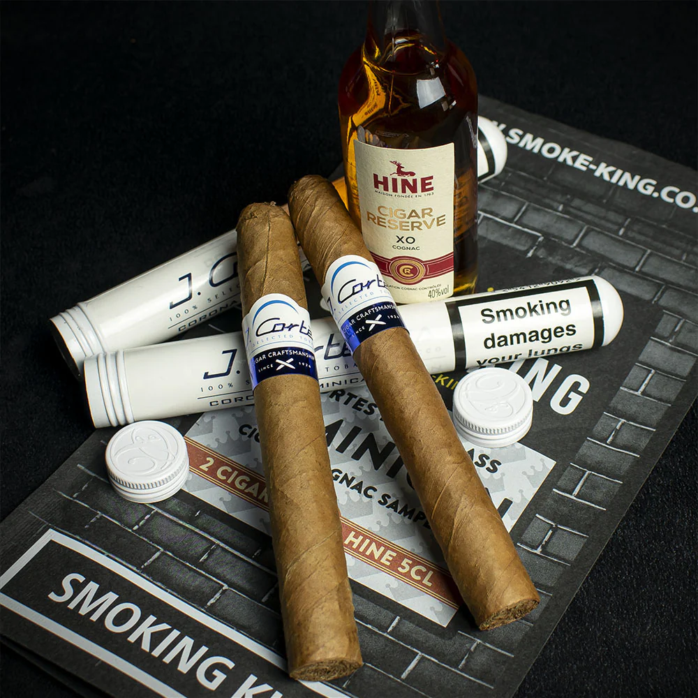 J. Cortes Dominican Tubed Cigars & Hine Cigar Reserve Cognac 5cl Miniature - Sample Bag - Image 2