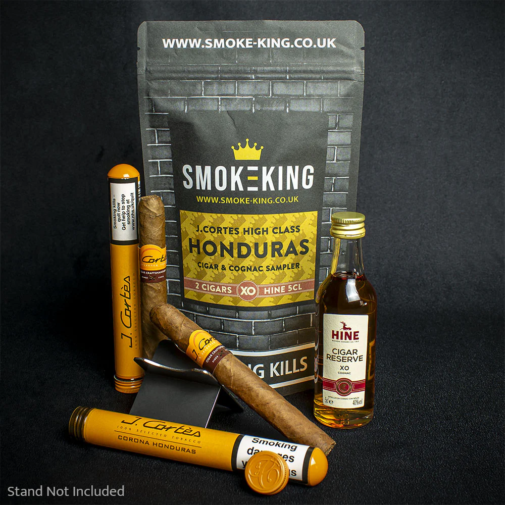 J. Cortes Honduran Tubed Cigars & Hine Cigar Reserve Cognac 5cl Miniature - Sample Bag