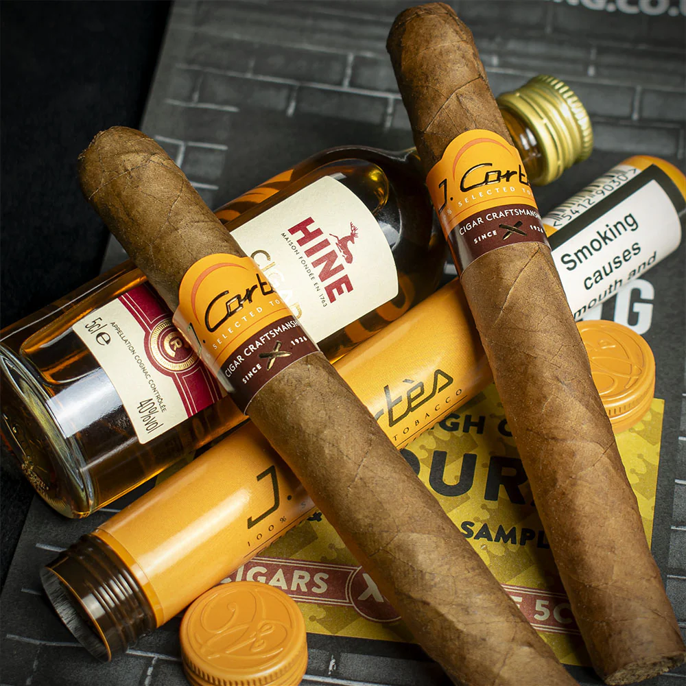 J. Cortes Honduran Tubed Cigars & Hine Cigar Reserve Cognac 5cl Miniature - Sample Bag - Image 3