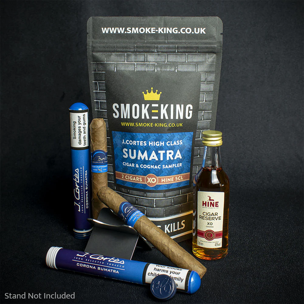 J. Cortes Sumatra Tubed Cigars & Hine Cigar Reserve Cognac 5cl Miniature - Sample Bag