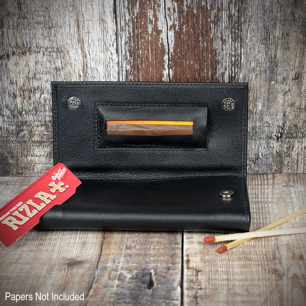 Sarome Leather Handrolling Pouch - Black PO27 - Image 2