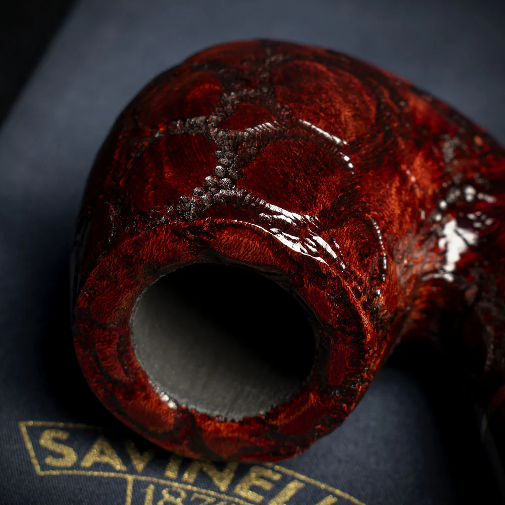 Savinelli Alligator Brown 6mm Briar Smoking Pipe - Shape 614 - Image 5