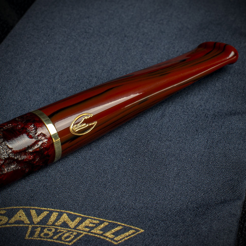 Savinelli Alligator Brown 6mm Briar Smoking Pipe - Shape 128 - Image 6