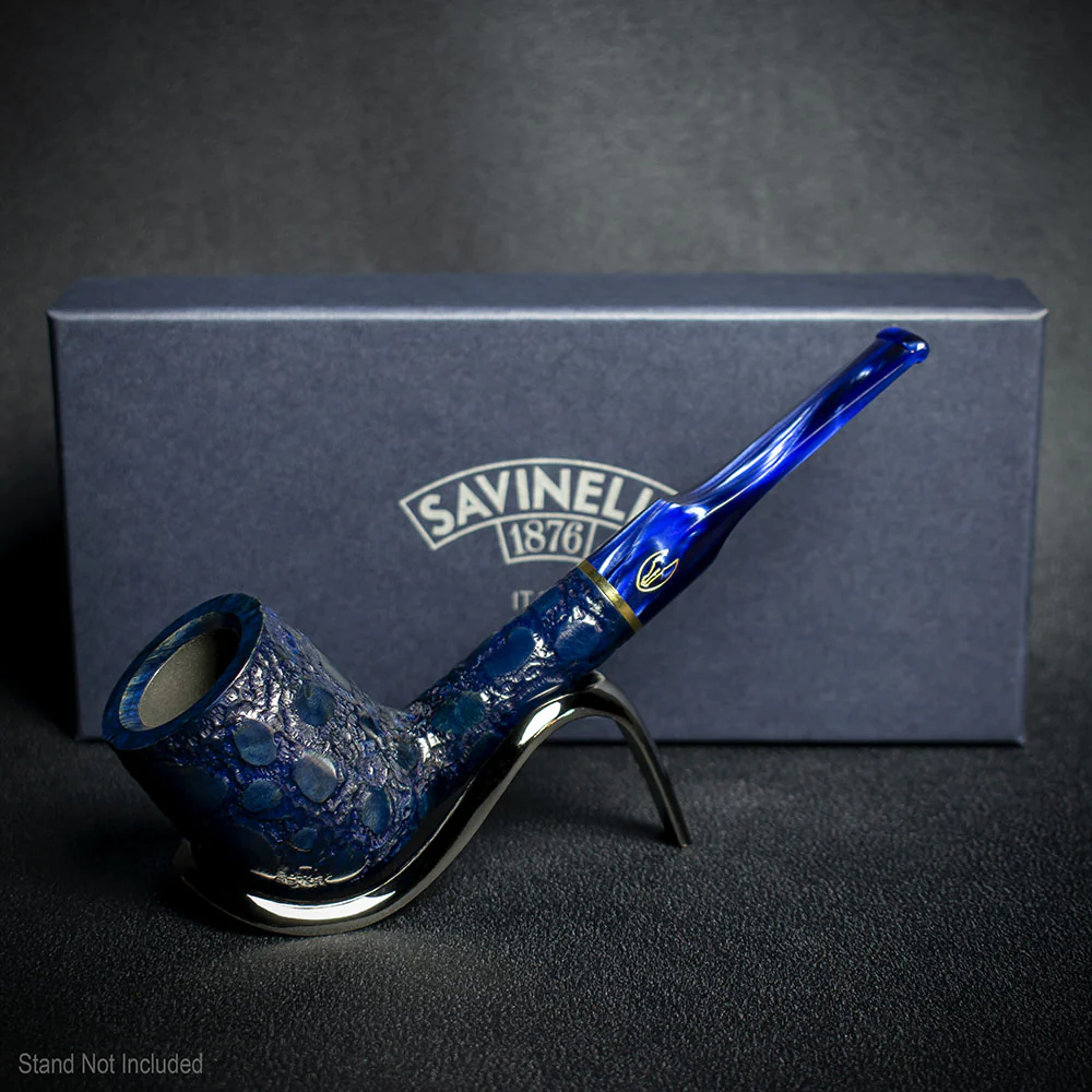 Savinelli Alligator Blue 6mm Briar Smoking Pipe - Shape 114 - Image 2