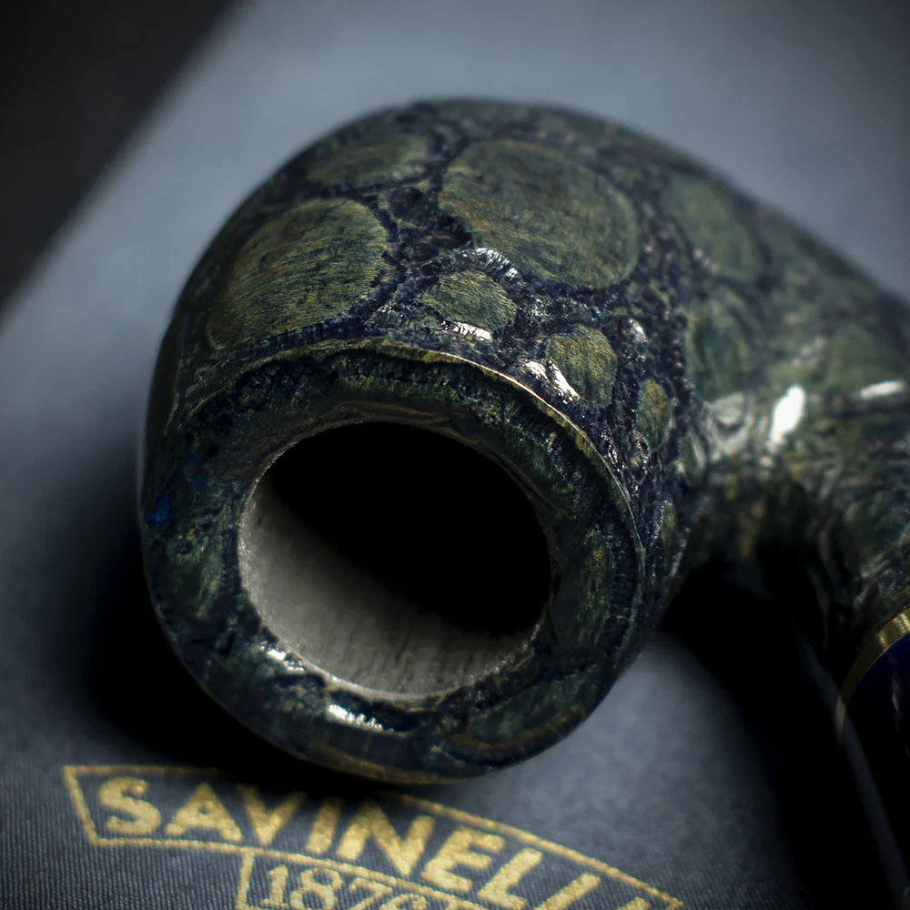 Savinelli Alligator Blue 6mm Briar Smoking Pipe - Shape 614 - Image 5
