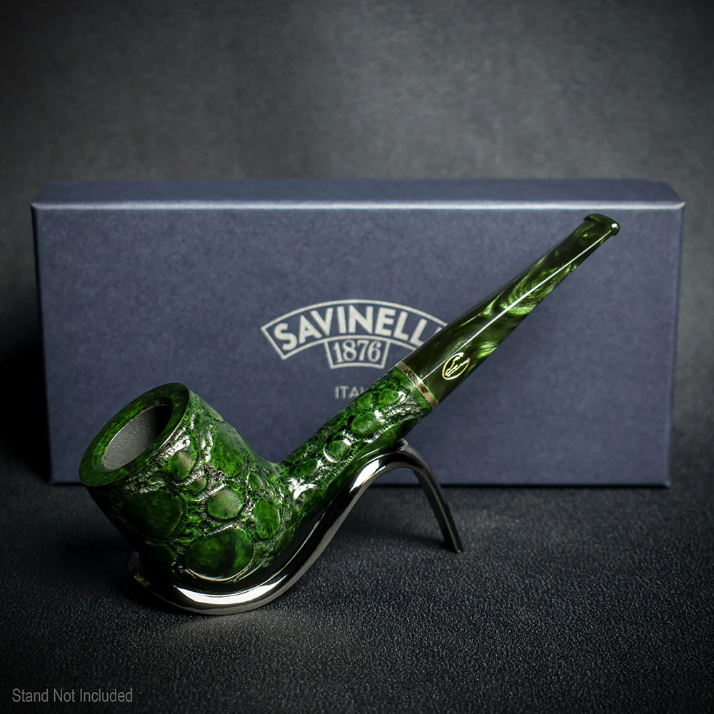 Savinelli Alligator Green 6mm Briar Smoking Pipe - Shape 111 - Image 2
