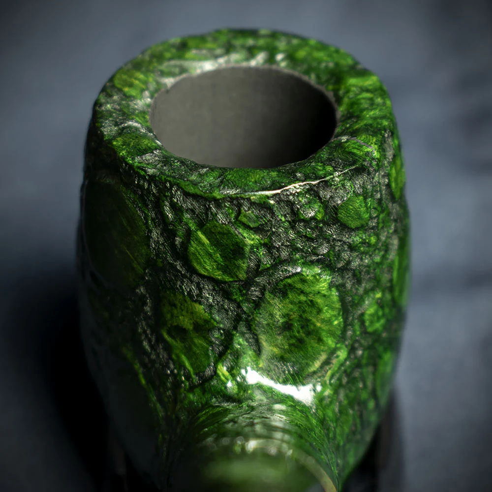 Savinelli Alligator Green 6mm Briar Smoking Pipe - Shape 606 - Image 7