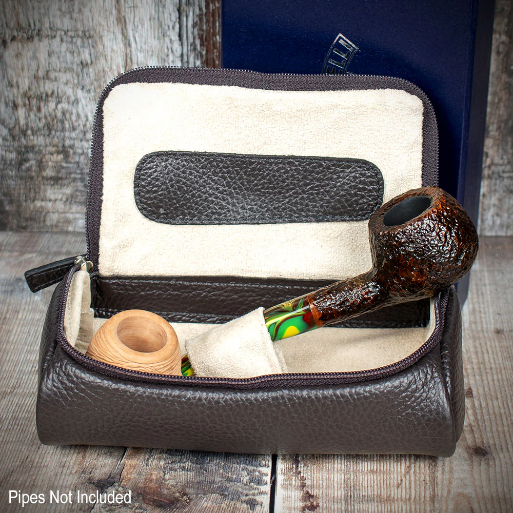 Savinelli Astuccio Leather Two Pipe Case - Brown - Image 2