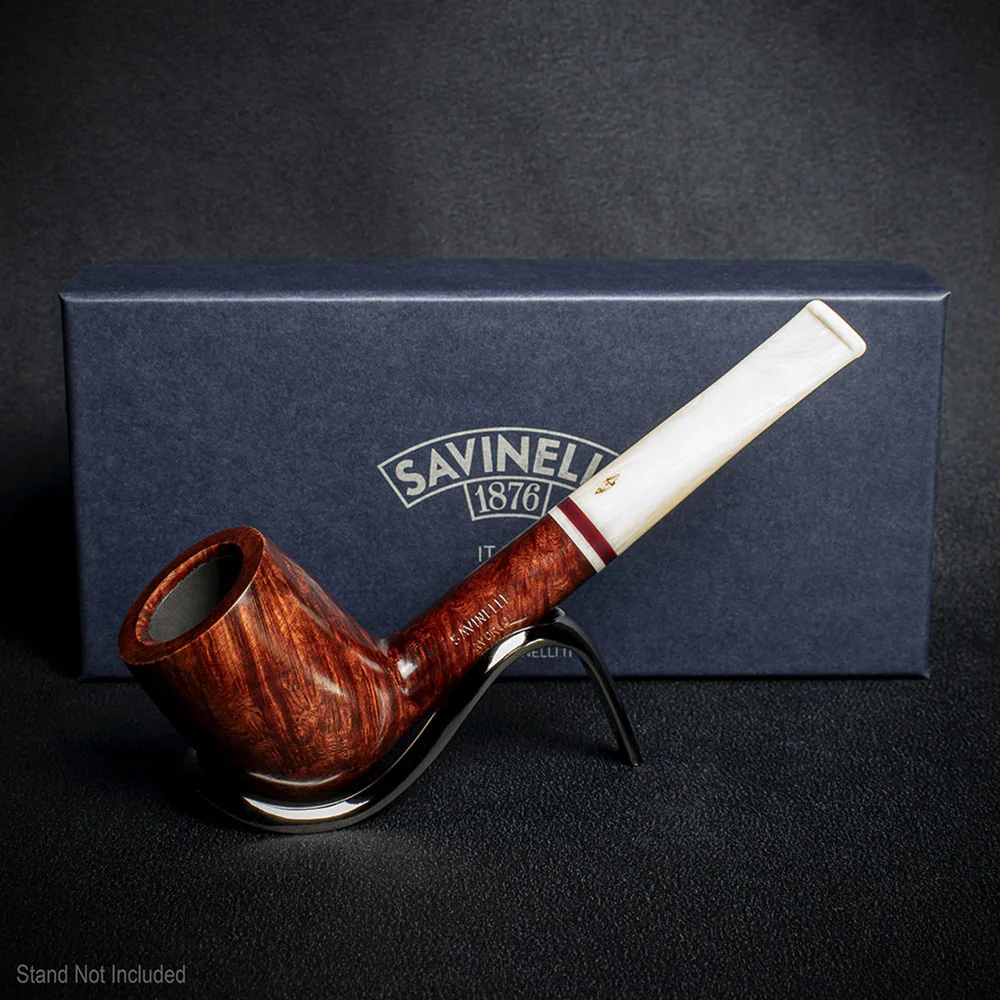 Savinelli Avorio Smooth Burgundy 111 - 6mm Briar Pipe - Image 2