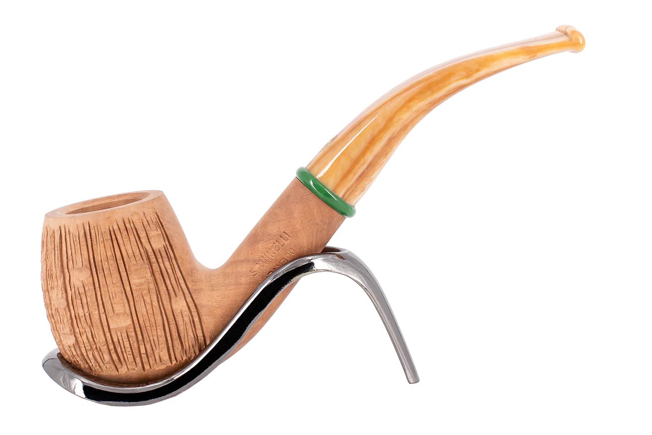 Savinelli Bamboo Rusticated Natural 602 - 6mm Briar Pipe