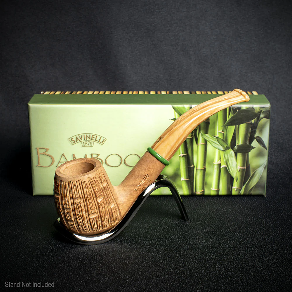 Savinelli Bamboo Rusticated Natural 602 - 6mm Briar Pipe - Image 2
