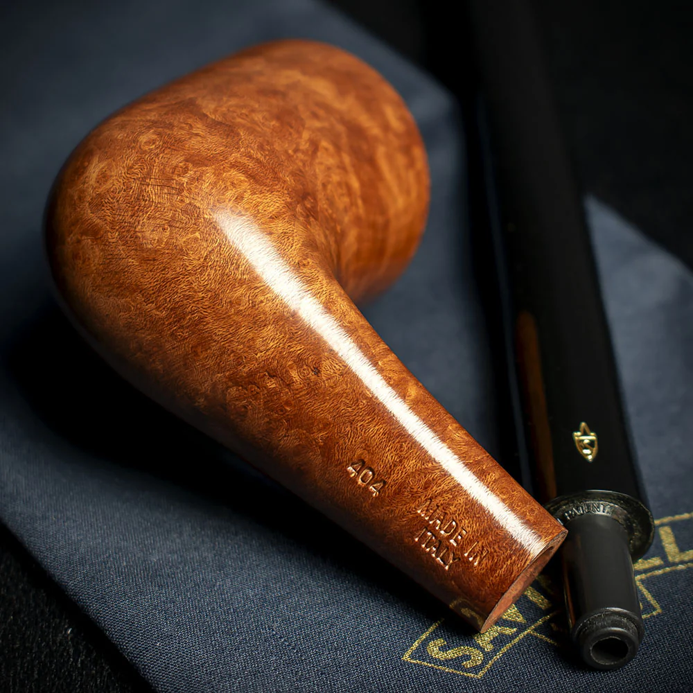 Savinelli Brown Smooth Churchwarden Briar Pipe - Shape 404 - Image 4