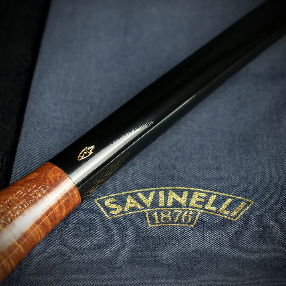 Savinelli Brown Smooth Churchwarden Briar Pipe - Shape 404 - Image 6