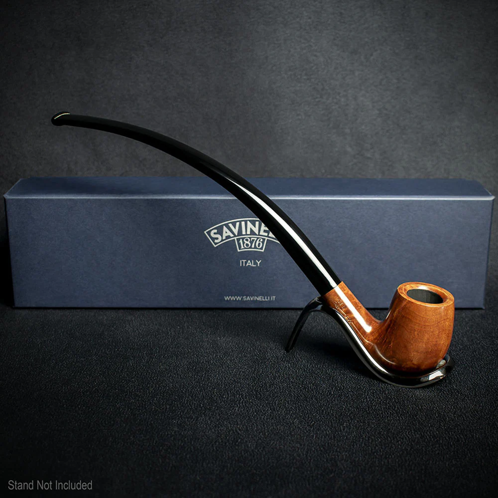 Savinelli Brown Smooth Churchwarden Briar Pipe - Shape 601 - Image 3
