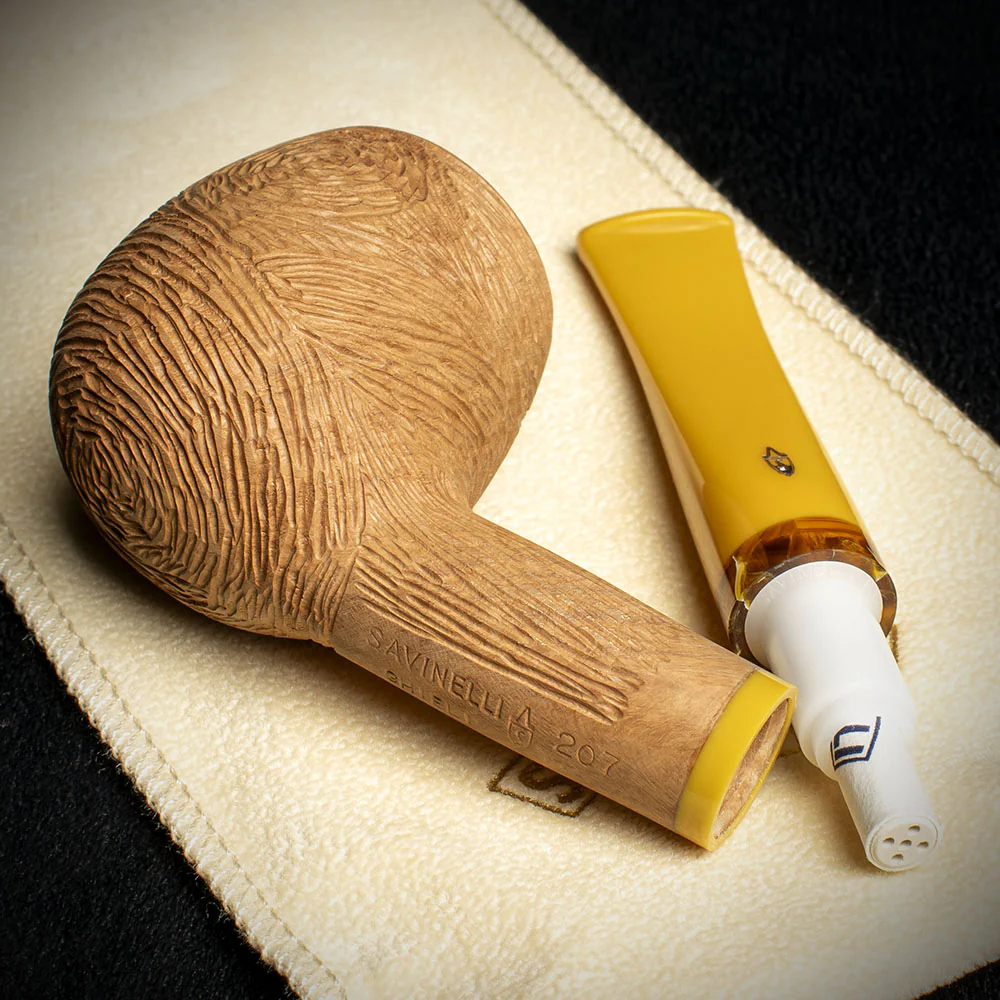 Savinelli Ghibli Rusticated Natural 207 - 6mm Briar Pipe - Image 4