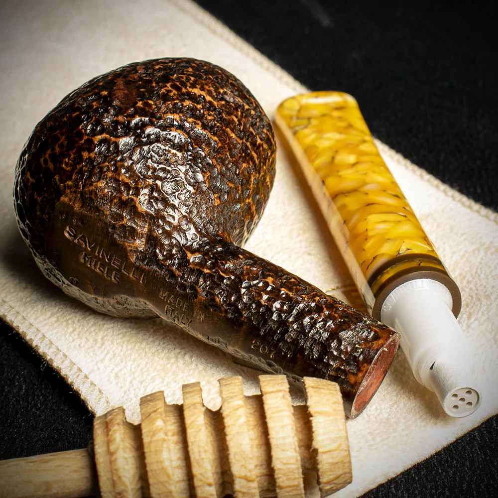 Savinelli Miele Rusticata Brownblast 207 - 6mm Briar Pipe - Image 4