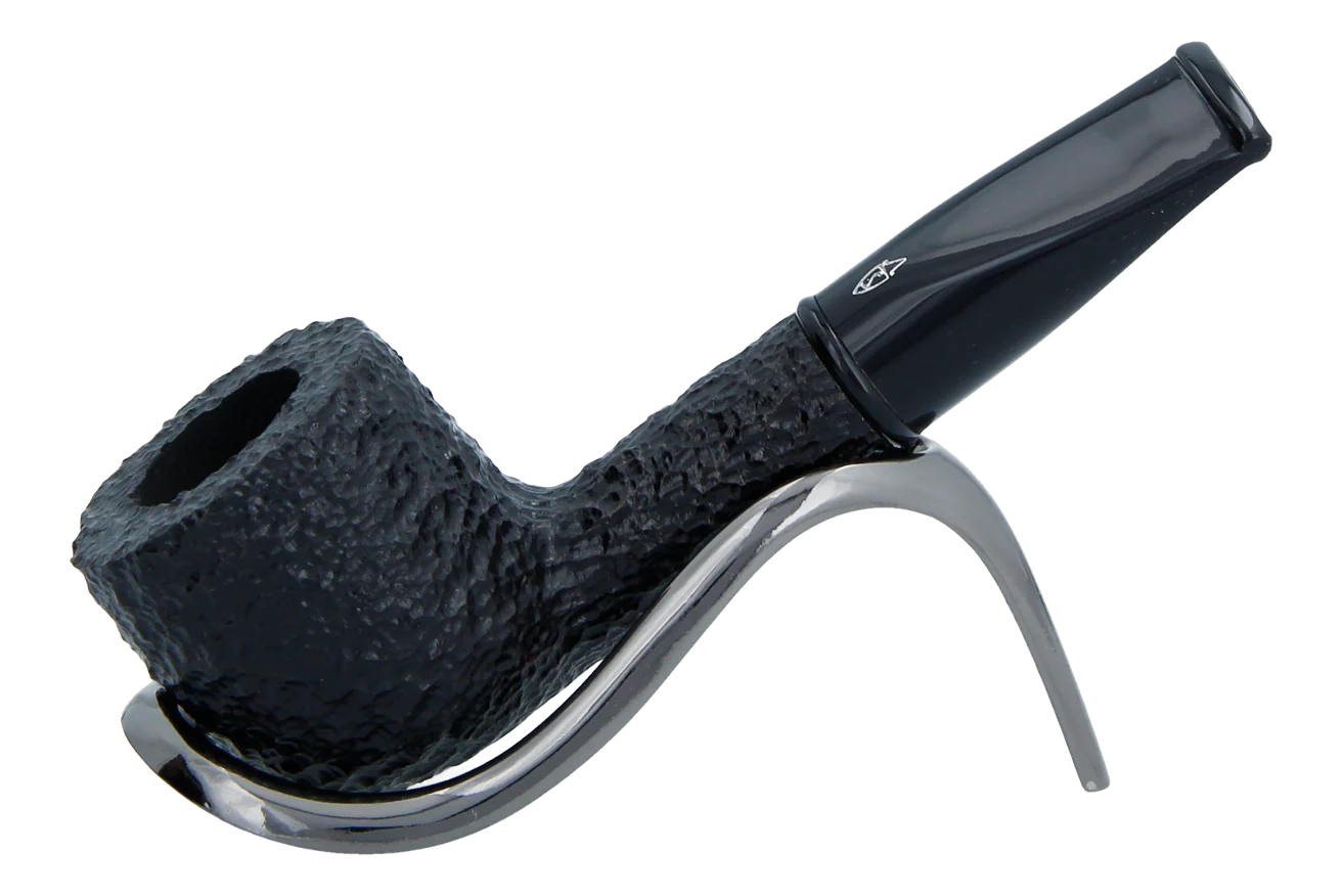 Savinelli Mini - Black Rusticated Briar Smoking Pipe - Shape 128 (6mm)