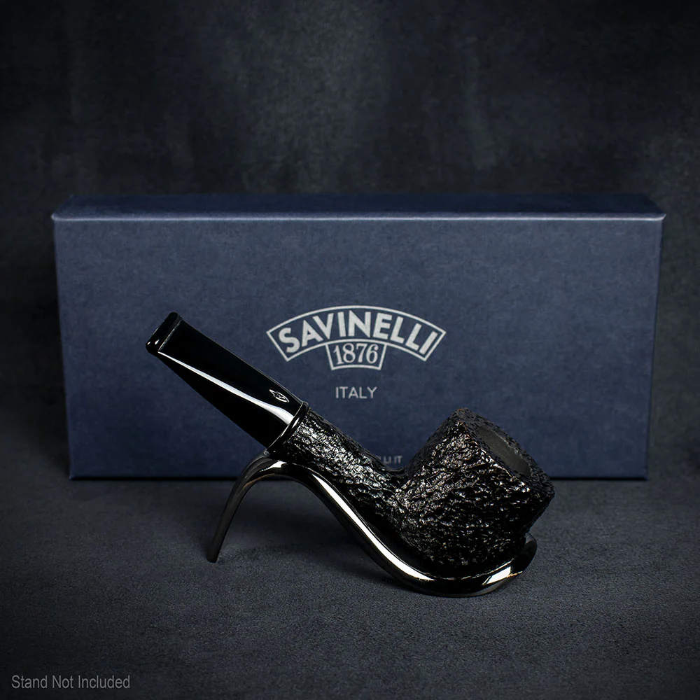 Savinelli Mini - Black Rusticated Briar Smoking Pipe - Shape 128 (6mm) - Image 3