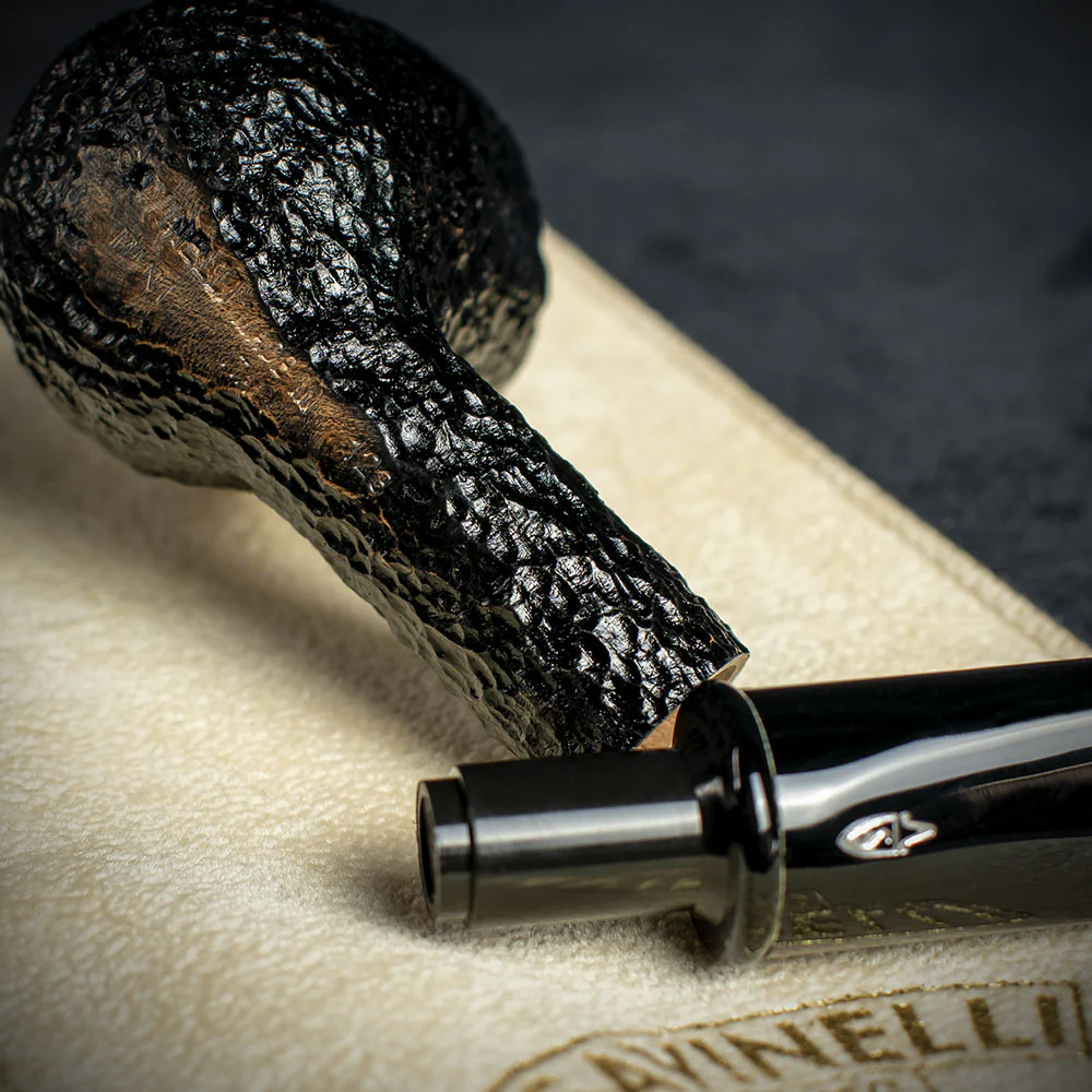 Savinelli Mini - Black Rusticated Briar Smoking Pipe - Shape 128 (6mm) - Image 4