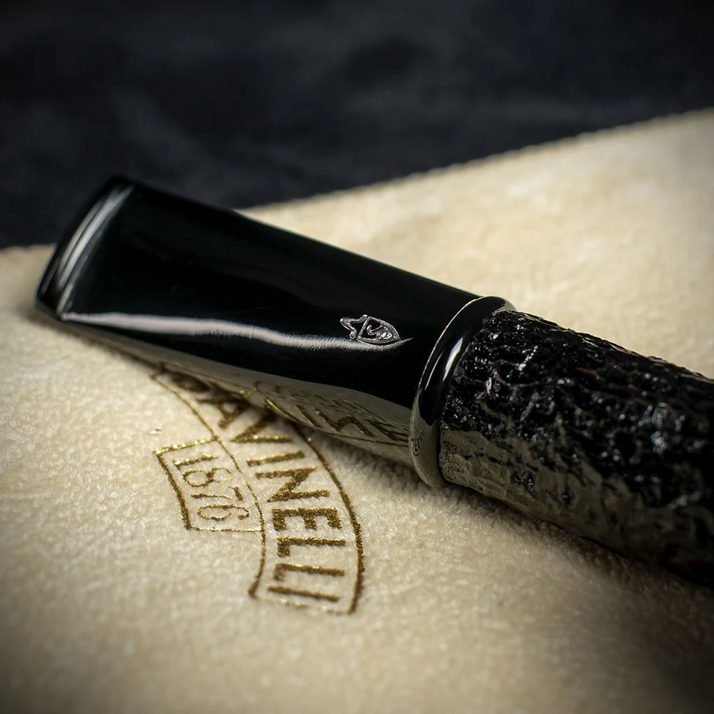 Savinelli Mini - Black Rusticated Briar Smoking Pipe - Shape 128 (6mm) - Image 6