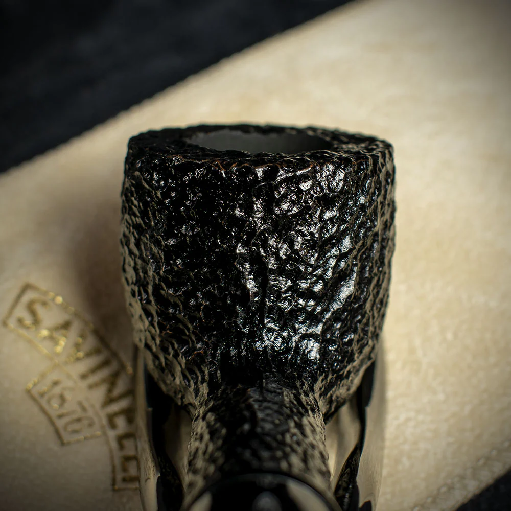 Savinelli Mini - Black Rusticated Briar Smoking Pipe - Shape 128 (6mm) - Image 7