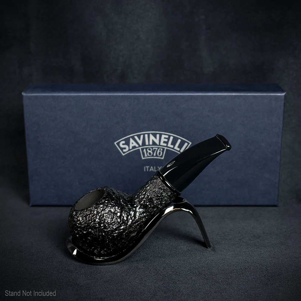Savinelli Mini - Black Rusticated Briar Smoking Pipe - Shape 321 (6mm) - Image 2