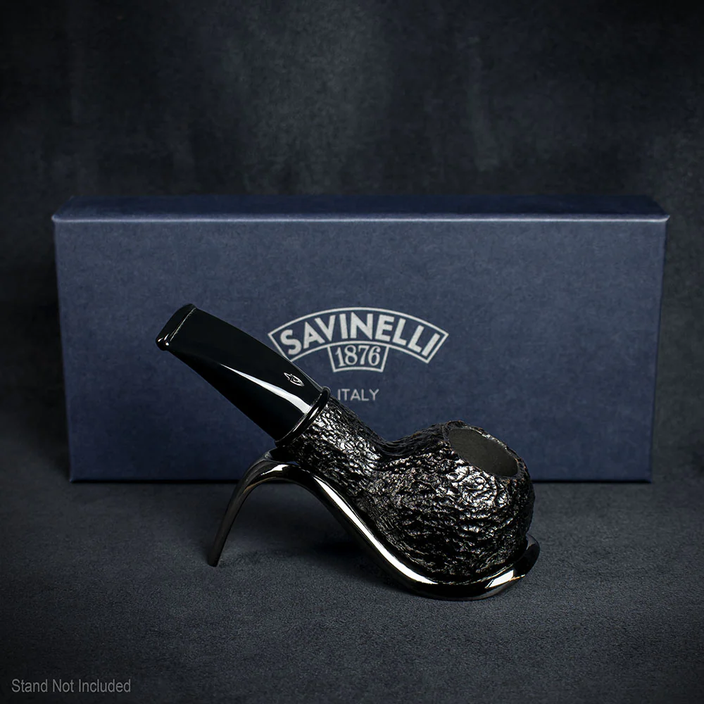 Savinelli Mini - Black Rusticated Briar Smoking Pipe - Shape 321 (6mm) - Image 3