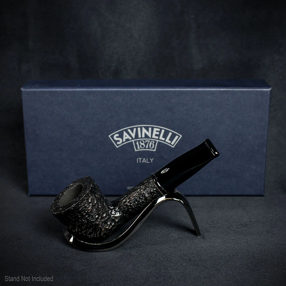 Savinelli Mini - Black Rusticated Briar Smoking Pipe - Shape 409 (6mm) - Image 2