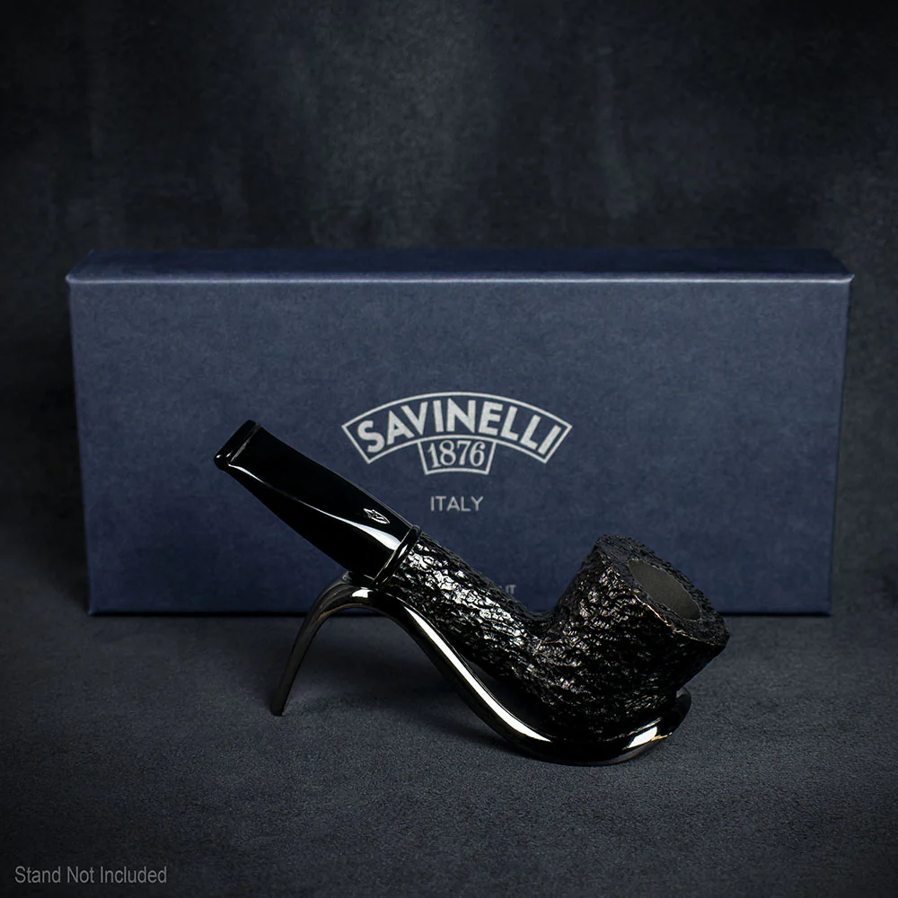Savinelli Mini - Black Rusticated Briar Smoking Pipe - Shape 409 (6mm) - Image 3