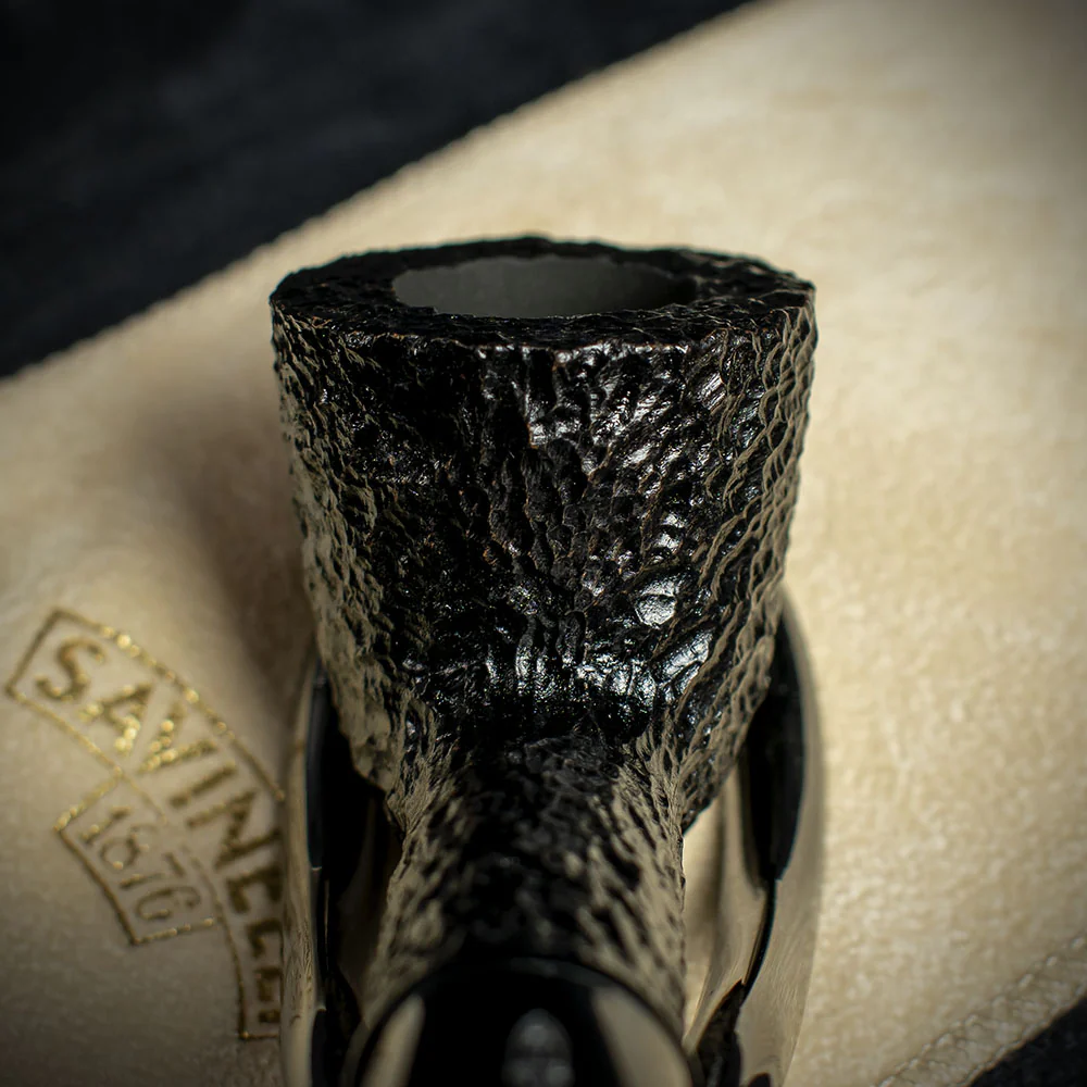 Savinelli Mini - Black Rusticated Briar Smoking Pipe - Shape 409 (6mm) - Image 7