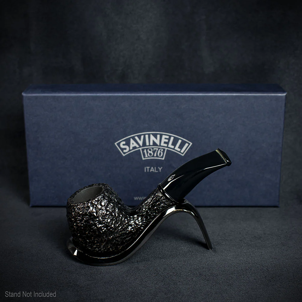Savinelli Mini - Black Rusticated Briar Smoking Pipe - Shape 626 (6mm) - Image 2