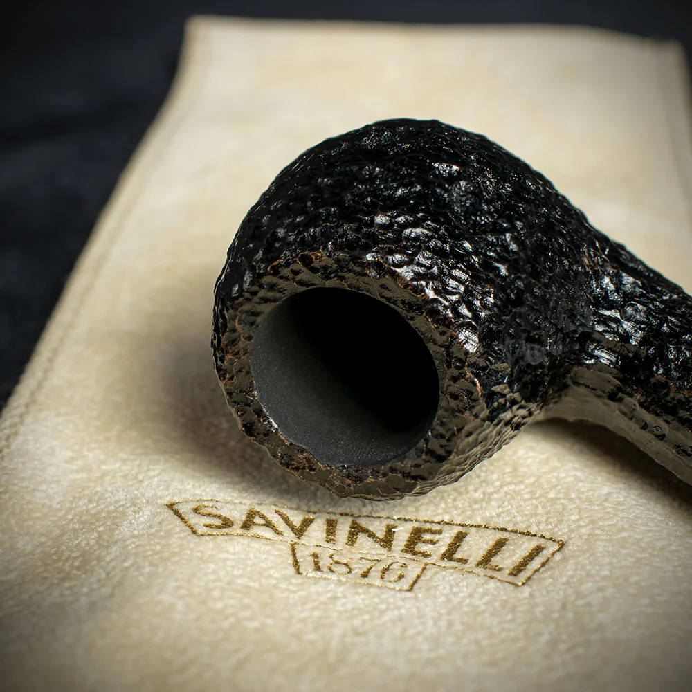 Savinelli Mini - Black Rusticated Briar Smoking Pipe - Shape 626 (6mm) - Image 5