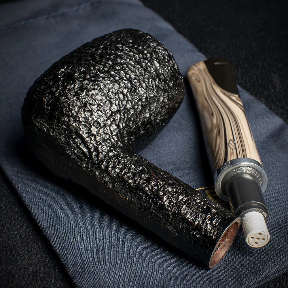 Savinelli Morellina Rustic Black 128R - 6mm Briar Pipe - Image 4