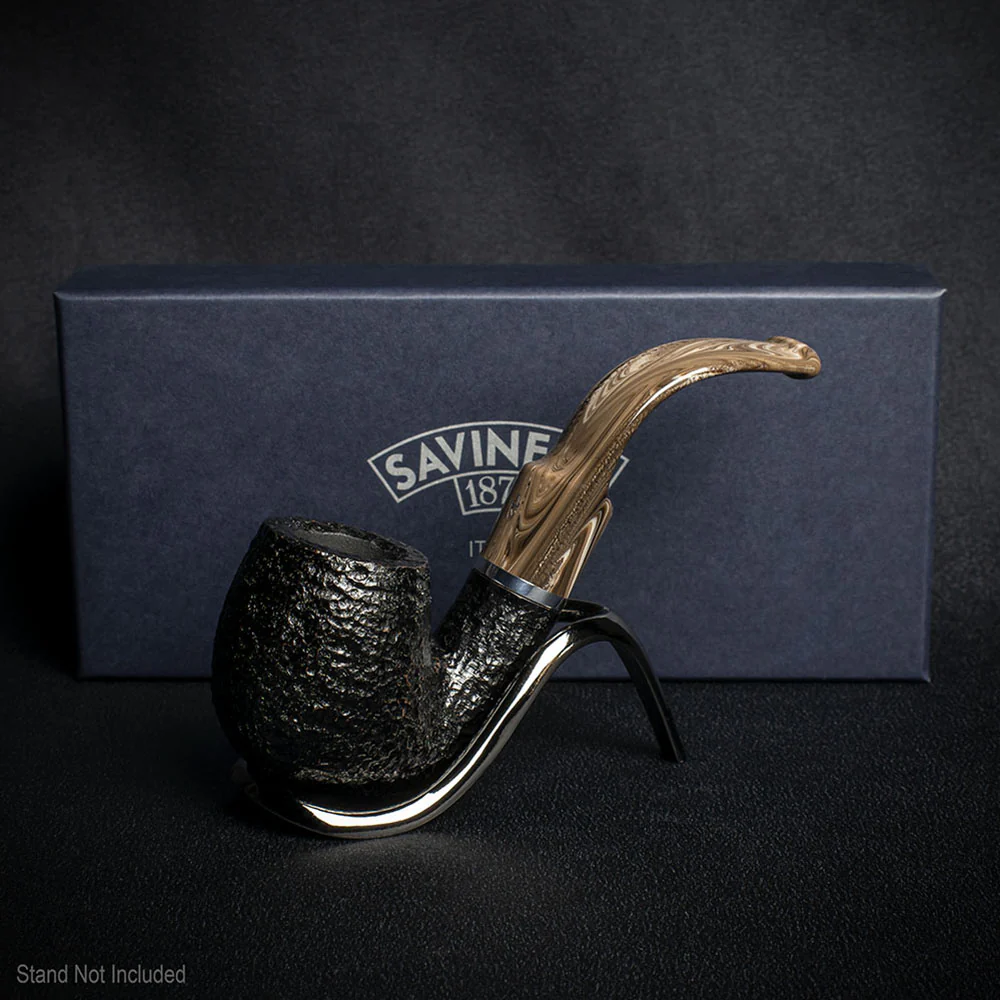 Savinelli Morellina Rustic Black 614R - 6mm Briar Pipe - Image 2