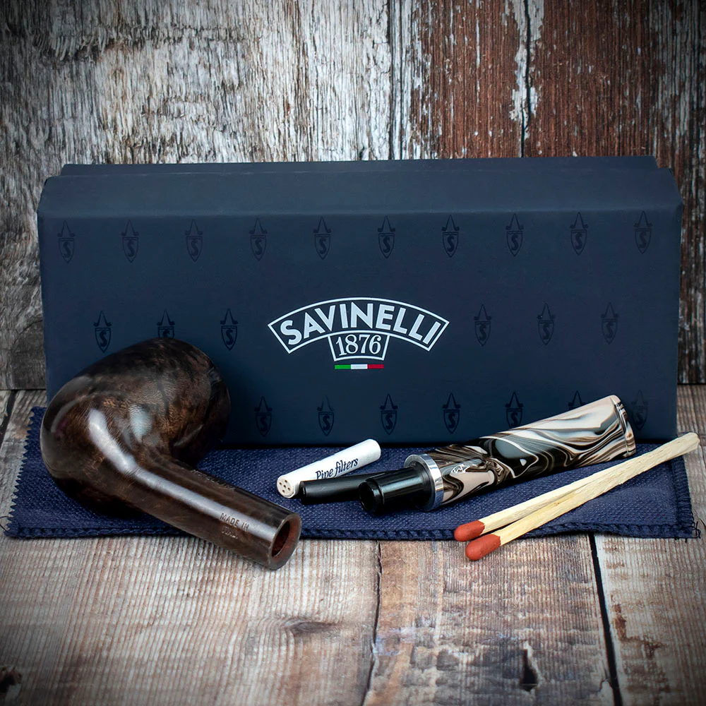 Savinelli Morellina Smooth Brown 114S - 6mm Briar Pipe - Image 4